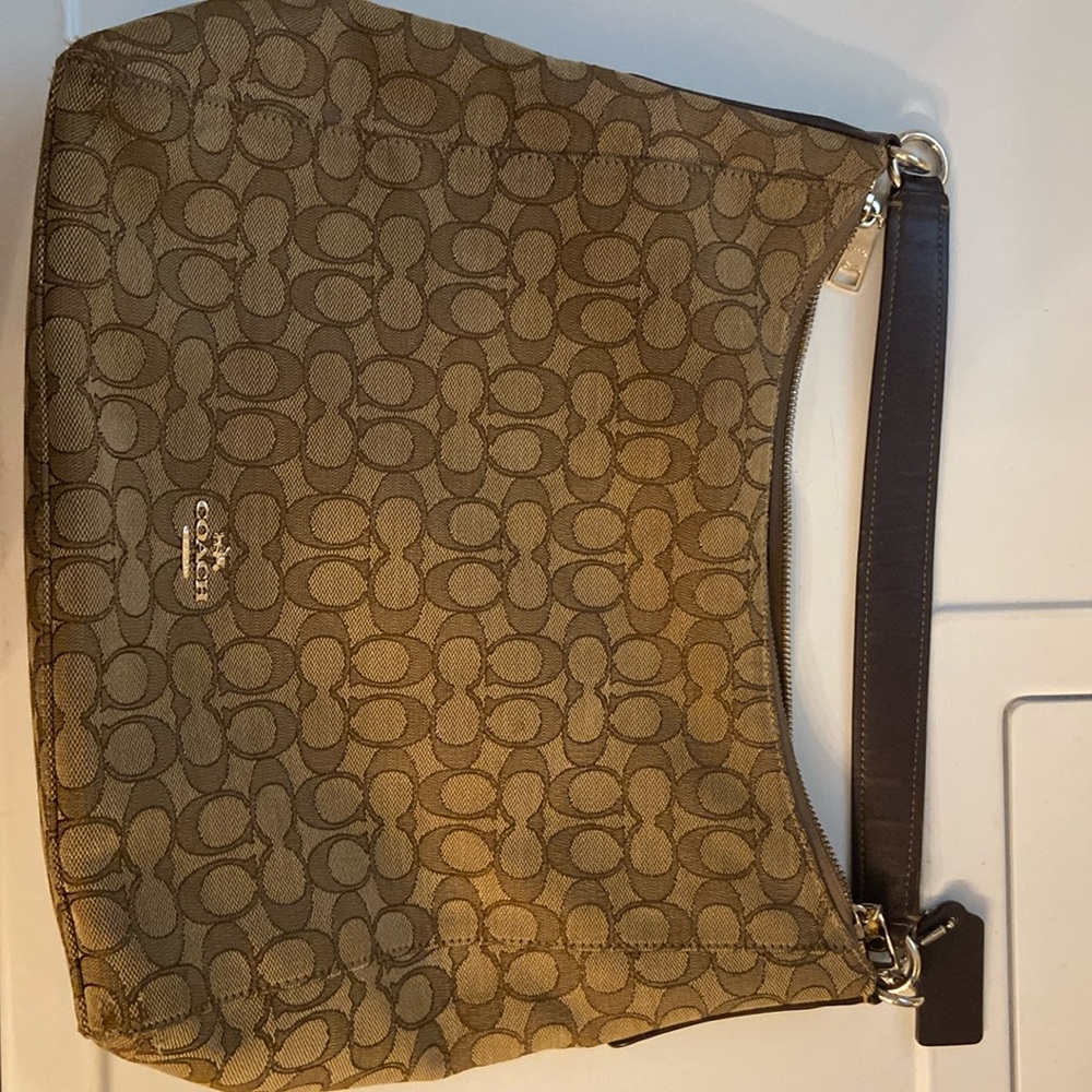 Large brown coach shoulder bag